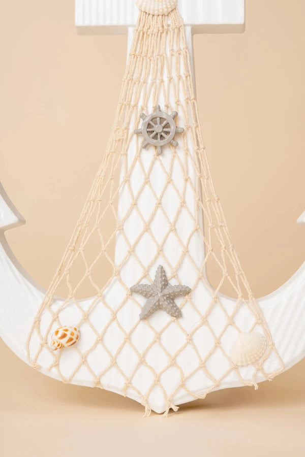 Carraig Donn White Wooden Anchor Wall Hanger Decoration