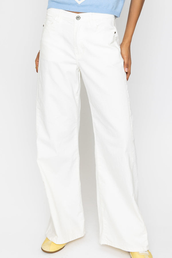 Carraig Donn Wide Leg Ecru Denim Jeans