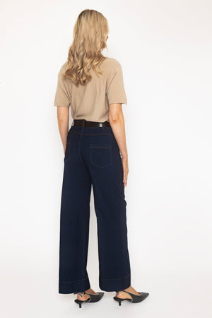 Carraig Donn Wide Leg Seamed Denim Jeans