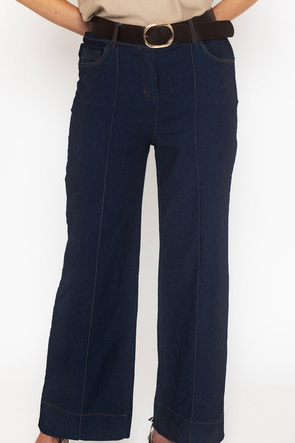 Carraig Donn Wide Leg Seamed Denim Jeans