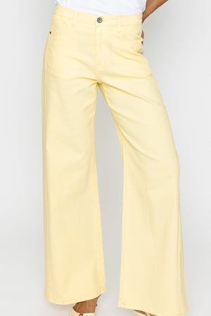 Carraig Donn Wide Leg Yellow Denim Jeans