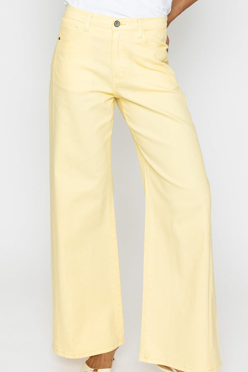 Carraig Donn Wide Leg Yellow Denim Jeans