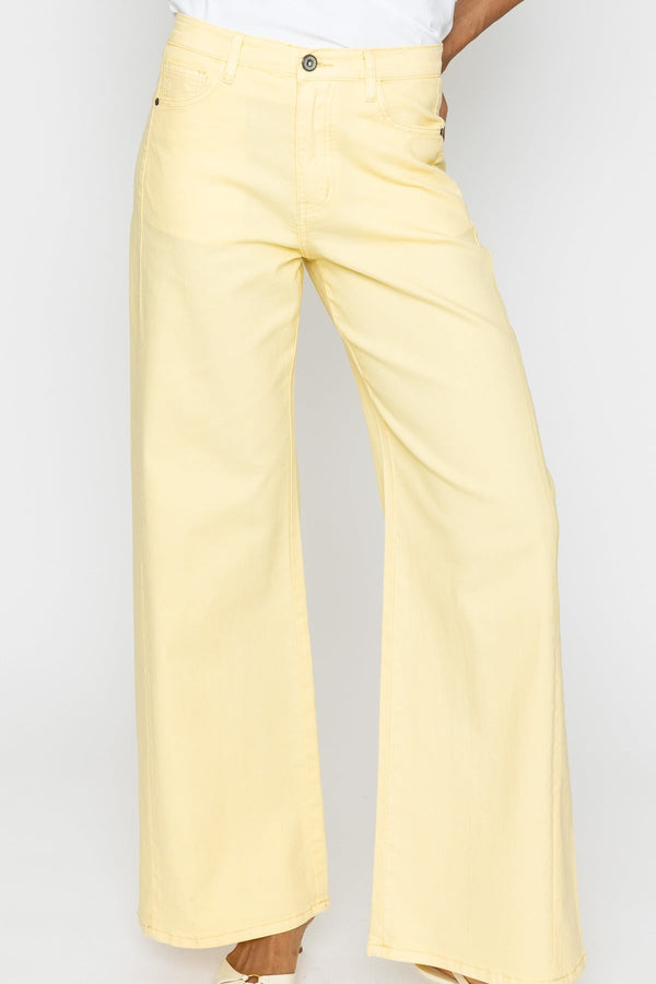 Carraig Donn Wide Leg Yellow Denim Jeans
