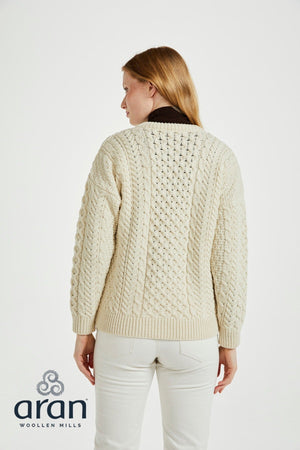 Carraig Donn Womens Lumber Cardigan in Cream