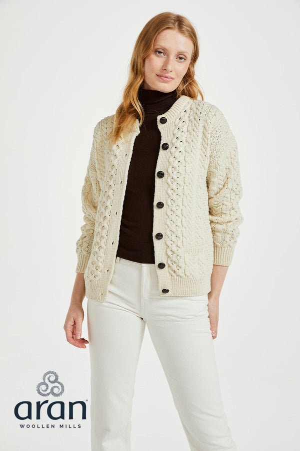 Carraig Donn Womens Lumber Cardigan in Cream