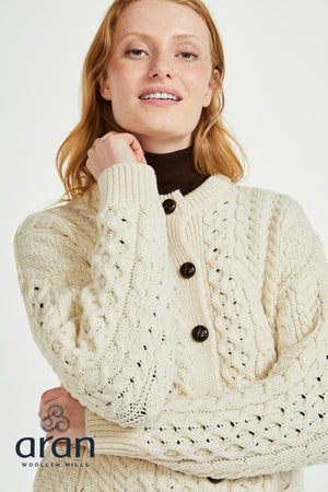 Carraig Donn Womens Lumber Cardigan in Cream