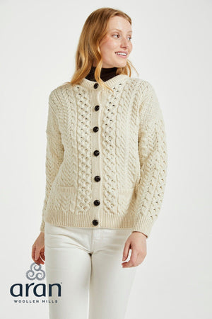 Carraig Donn Womens Lumber Cardigan in Cream