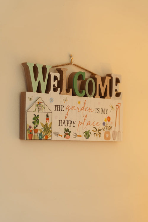 Wooden Welcome Garden Plaque