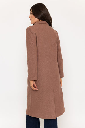 Carraig Donn Wool Blend Double-Breasted Mocha Coat