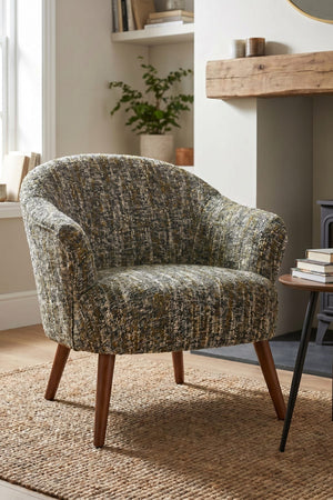 Carraig Donn Wyatt Dark Green Boucle Upholstered Armchair