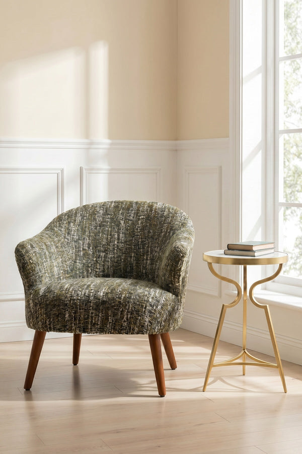 Carraig Donn Wyatt Dark Green Boucle Upholstered Armchair