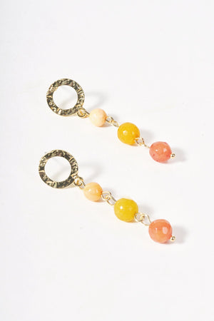 Carraig Donn Yellow Beaded Drop Earrings