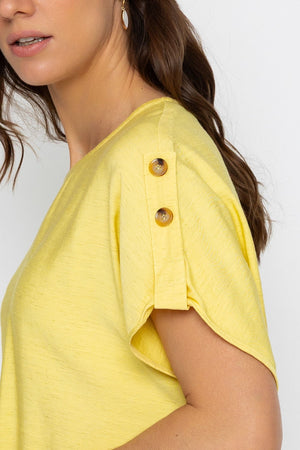 Carraig Donn Yellow Linen Blend Relaxed Fit Top