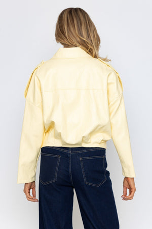 Carraig Donn Yellow PU Zip Up Jacket