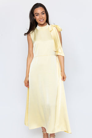 Carraig Donn Yellow Sateen Bonnie Midi Dress