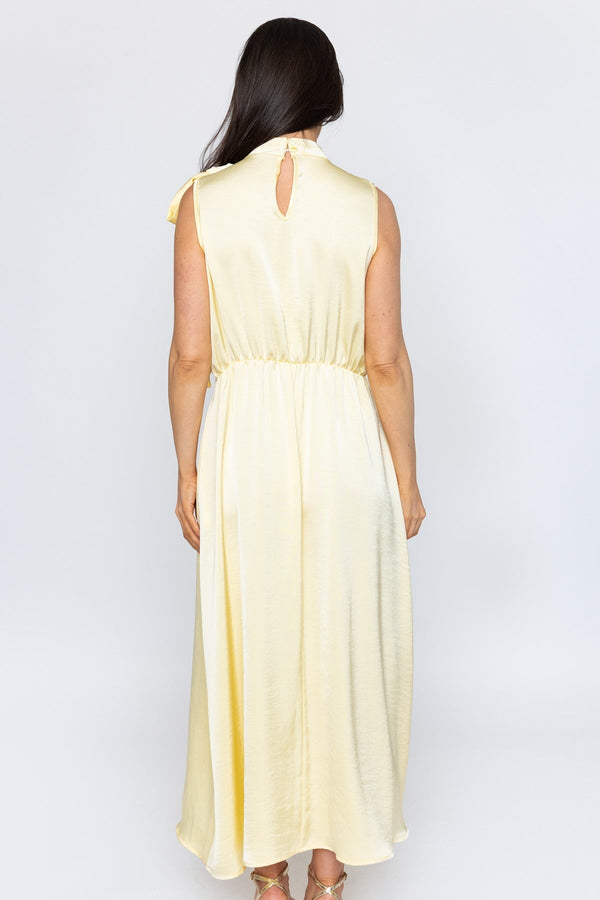 Carraig Donn Yellow Sateen Bonnie Midi Dress