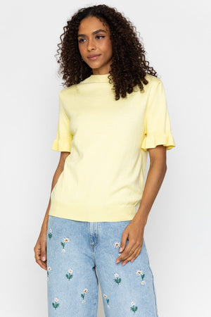 Carraig Donn Yellow Short Sleeve Viscose Blend Knit