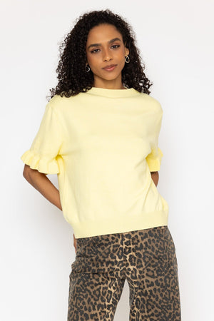 Carraig Donn Yellow Short Sleeve Viscose Blend Knit