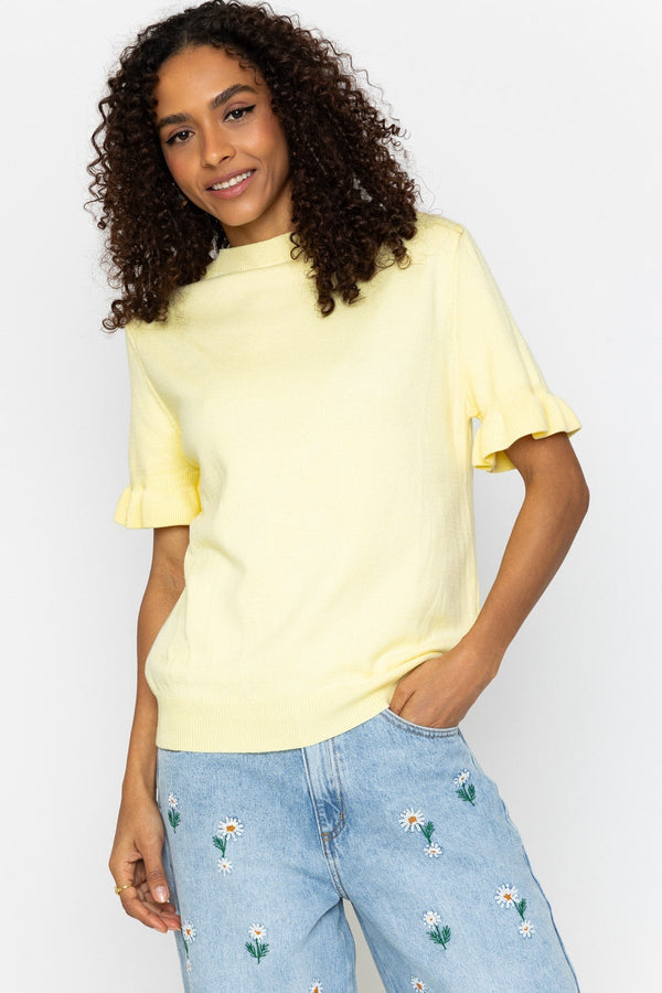 Carraig Donn Yellow Short Sleeve Viscose Blend Knit