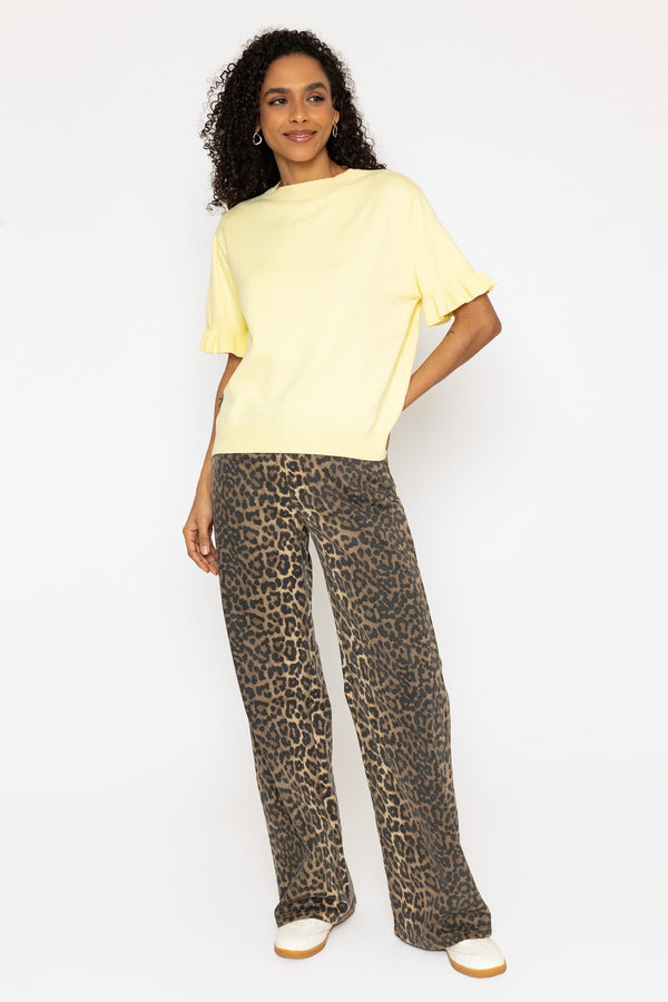 Carraig Donn Yellow Short Sleeve Viscose Blend Knit