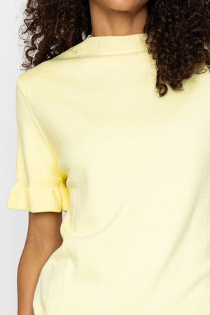 Carraig Donn Yellow Short Sleeve Viscose Blend Knit
