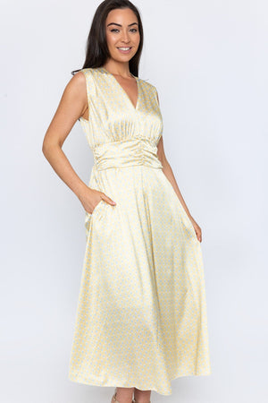 Carraig Donn Yellow Sleeveless Alina Midi Dress