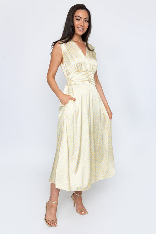 Carraig Donn Yellow Sleeveless Alina Midi Dress