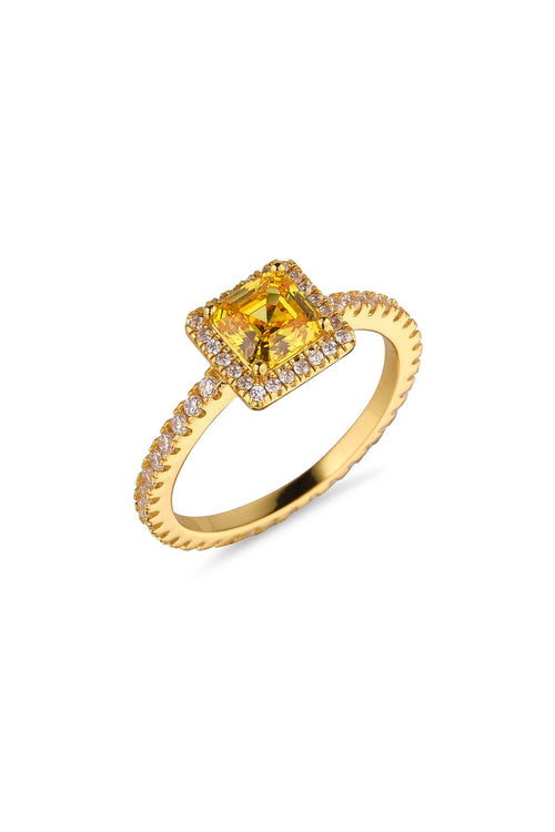 Yellow Stone Gold Ring - Size 7