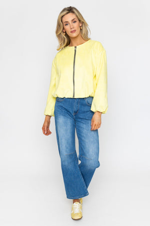 Carraig Donn Yellow Suede Bomber Jacket