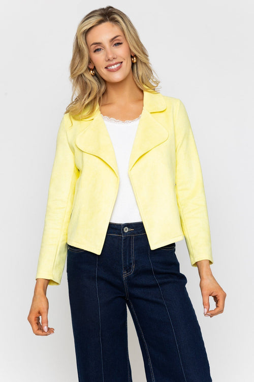 Yellow Suede Cover Up Jacket