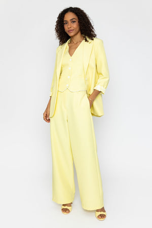 Carraig Donn Yellow Tailored Wide Leg Trousers