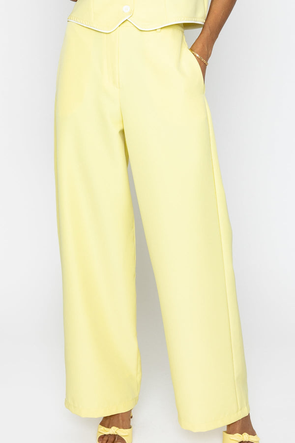 Carraig Donn Yellow Tailored Wide Leg Trousers
