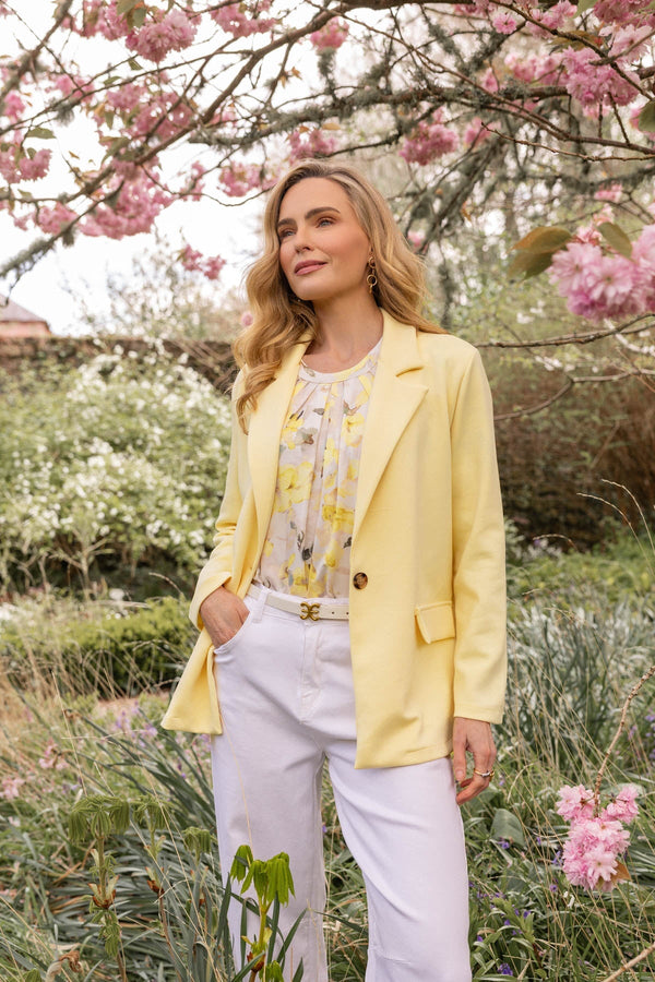 Carraig Donn Yellow Viscose Blend Single Breasted Blazer