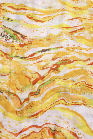 Carraig Donn Yellow Wave Print Scarf