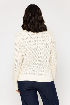 Carraig Donn Zip Front Cardigan in Ecru