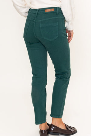 Carraig Donn Celine Green Cotton High Waist Straight Leg Jeans
