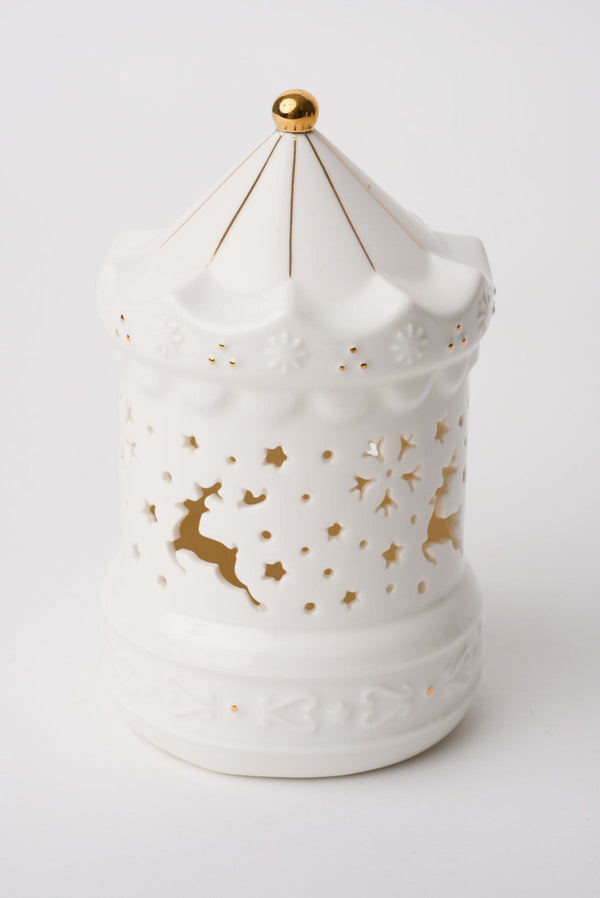 Carraig Donn Ceramic LED Carousel Christmas Decoration