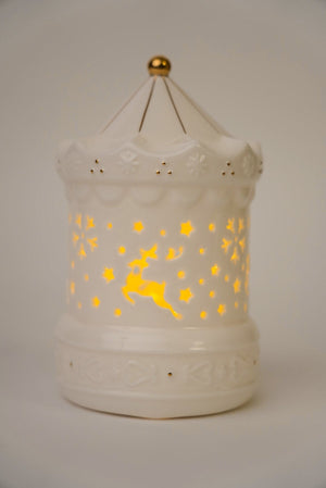 Carraig Donn Ceramic LED Carousel Christmas Decoration