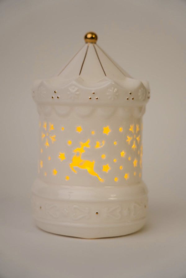 Carraig Donn Ceramic LED Carousel Christmas Decoration