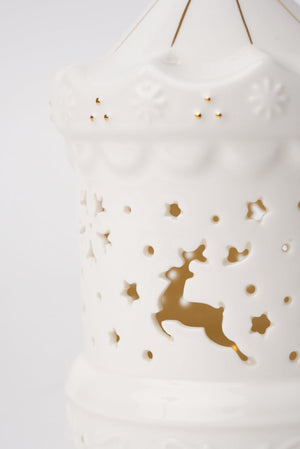 Carraig Donn Ceramic LED Carousel Christmas Decoration