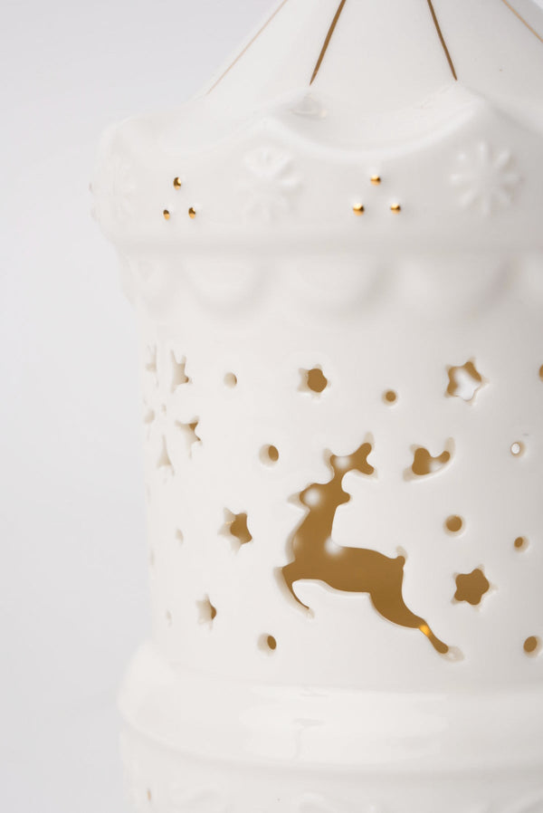 Carraig Donn Ceramic LED Carousel Christmas Decoration