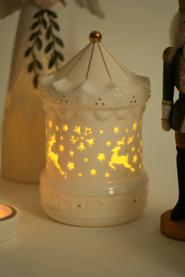 Carraig Donn Ceramic LED Carousel Christmas Decoration