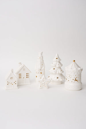 Carraig Donn Ceramic LED Carousel Christmas Decoration