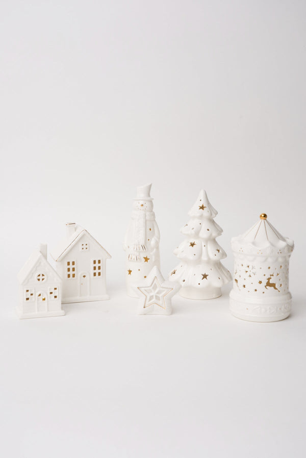 Carraig Donn Ceramic LED Carousel Christmas Decoration