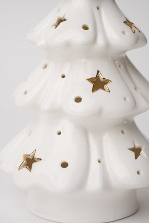 Carraig Donn Ceramic LED Snow Tree Christmas Decoration