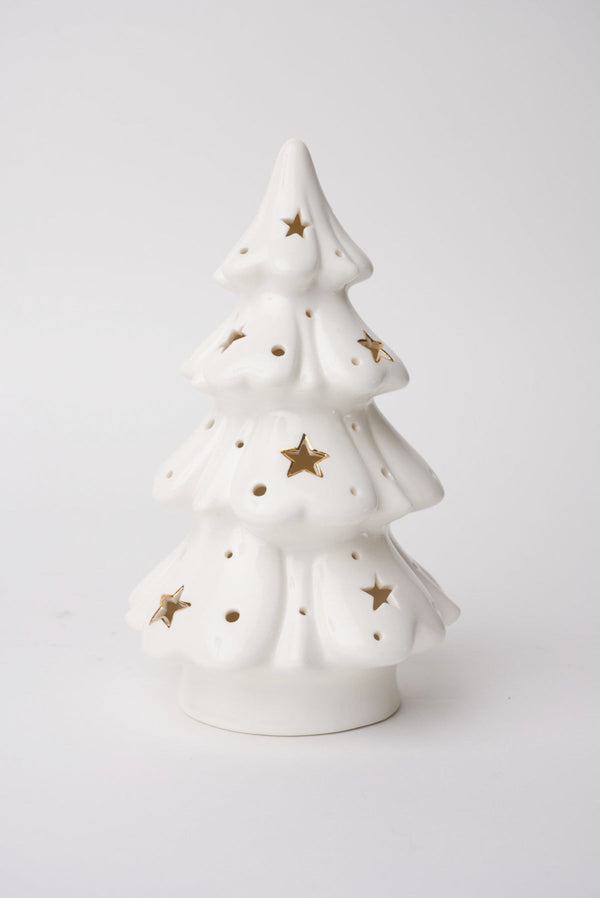 Carraig Donn Ceramic LED Snow Tree Christmas Decoration