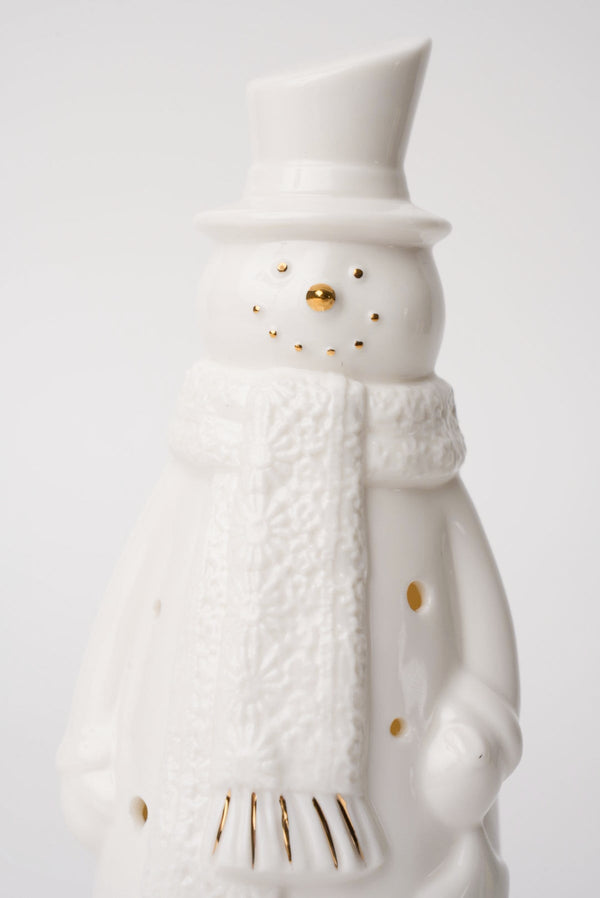 Carraig Donn Ceramic LED Snowman Christmas Decoration