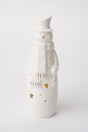 Carraig Donn Ceramic LED Snowman Christmas Decoration