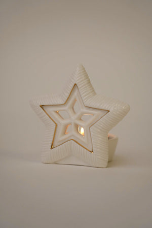 Carraig Donn Ceramic Star Christmas Tealight Candle Holder