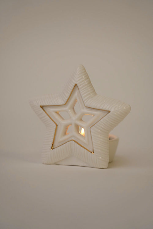 Ceramic Star Christmas Tealight Candle Holder